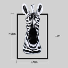 Load image into Gallery viewer, Creative Simulation Zebra Head Figurine Wall Decoration 3D Animal Resin Horse Art Sculpture Home Wall Hanging Decoration R2685