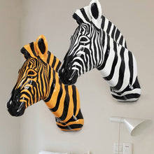 Load image into Gallery viewer, Creative Simulation Zebra Head Figurine Wall Decoration 3D Animal Resin Horse Art Sculpture Home Wall Hanging Decoration R2685
