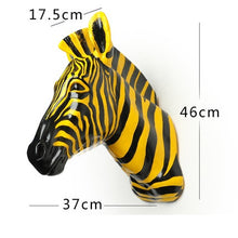 Load image into Gallery viewer, Creative Simulation Zebra Head Figurine Wall Decoration 3D Animal Resin Horse Art Sculpture Home Wall Hanging Decoration R2685
