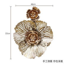 Load image into Gallery viewer, European peony flower wall decor 3D stereo wrought iron wall stickers home Hotel wall hanging Mural ornament mx6031426

